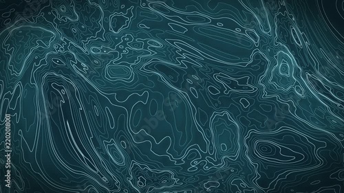 Abstract topographic map lines on a dark teal background with glowing effect