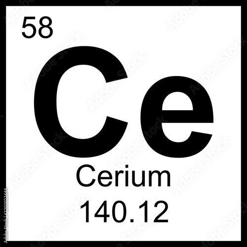 Fotografie Cerium periodic table element chemistry symbol