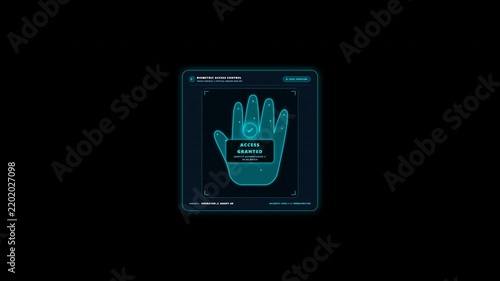 Biometric Hand Scanner Overlay 4K animation