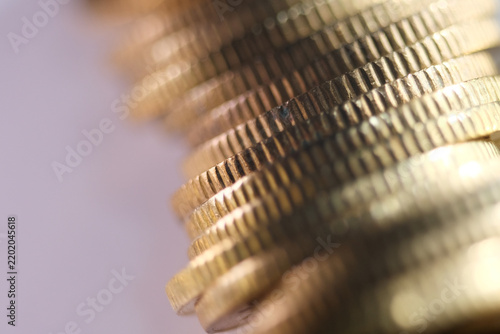 Stack of coins is a vertical pile of money coins placed one on top of another