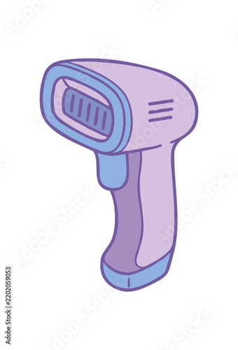 Barcode Scanner Vector Illustration in Pastel Colors