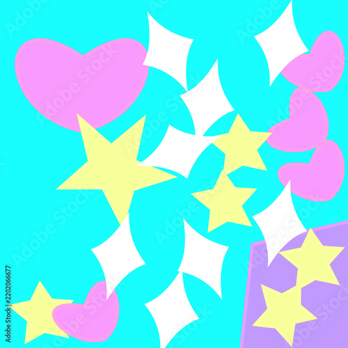 Set of stars. Set of hearts.