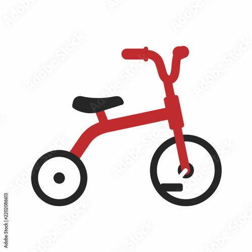 Red Tricycle for Children - Isolated on White Background