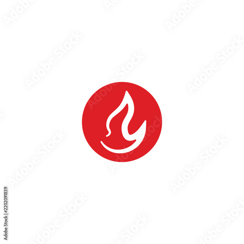 Red fire flame logo design