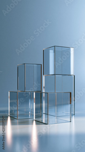 abstract blue cube