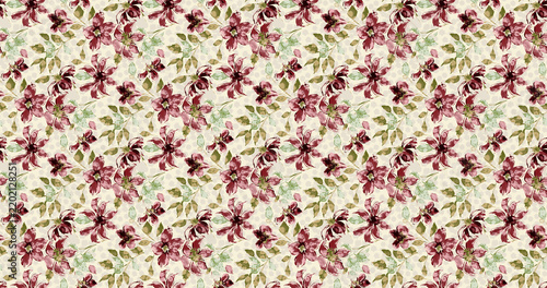 seamless floral pattern with wildfloewrs and leaves for fabric and wallpaper


