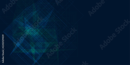 abstract digital technology background with glowing blue and green geometric cubes