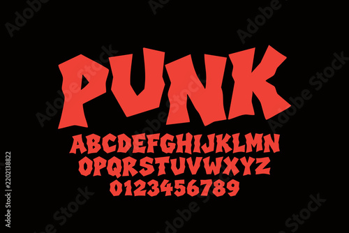 modern street punk and playful font and number