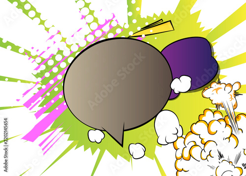 Vector cartoon background, colorful comic book backdrop. Retro comics pop art design.