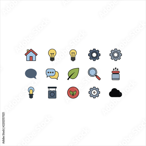 set of flat icons