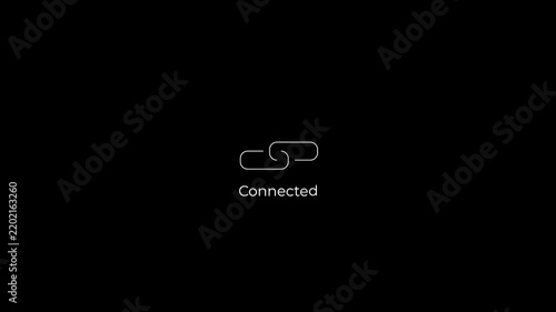 reconnecting and connected animation motion graphics network connection loading status UI UX icon loop animation.