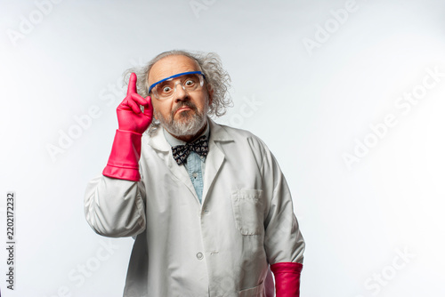 Funny Mad Scientist Having a Eureka Moment Idea