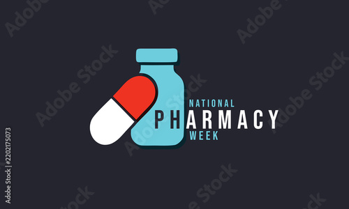 National pharmacy week. background, banner, card, poster, template, October week. Vector illustration.
