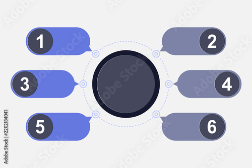Six Step Radial Infographic Diagram