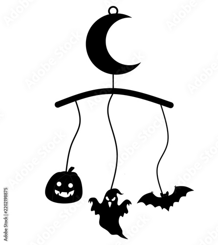 halloween pumpkin with bat