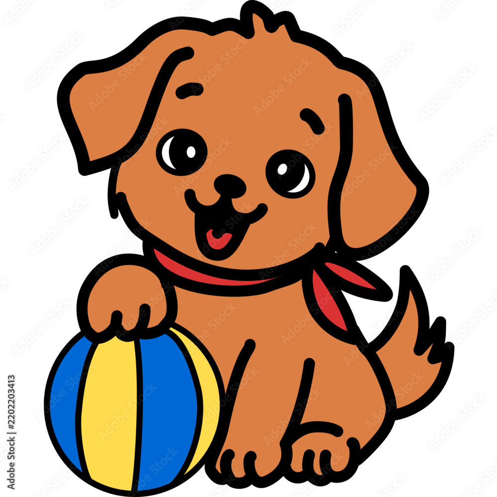 Fototapeta premium puppy with ball