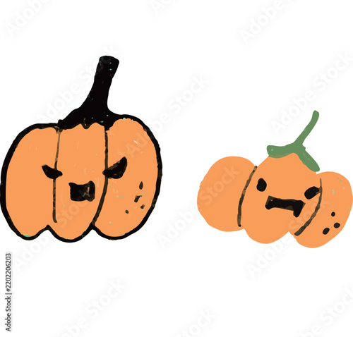 hand draw doodle of pumpkin.