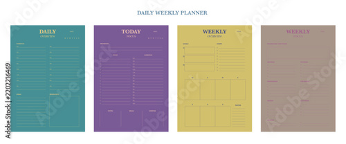 4 set of daily weekly planner. (vintage) 