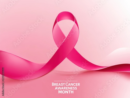 Pink breast cancer awareness ribbon for october campaign