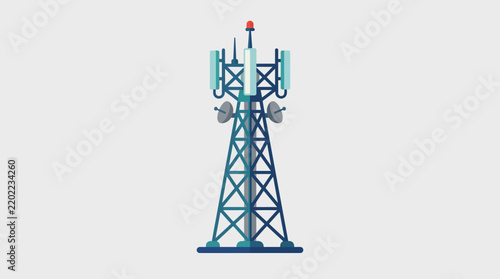 Cellular tower broadcasting communication signal and data network