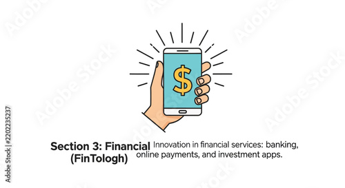 Hand holding smartphone with dollar currency symbol vector design