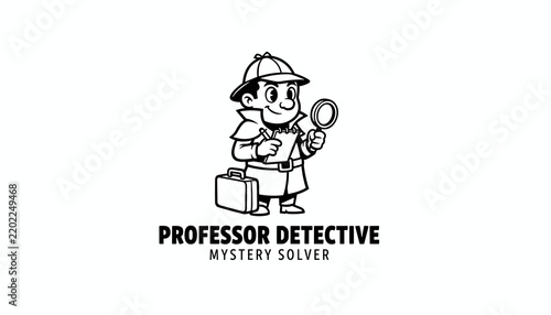Bild auf Leinwand Professor Detective – Mystery Solver Mascot Logo