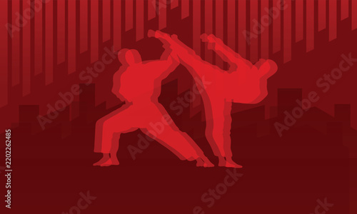 Pencak Silat Taekwondo Bela Diri Background.cdr