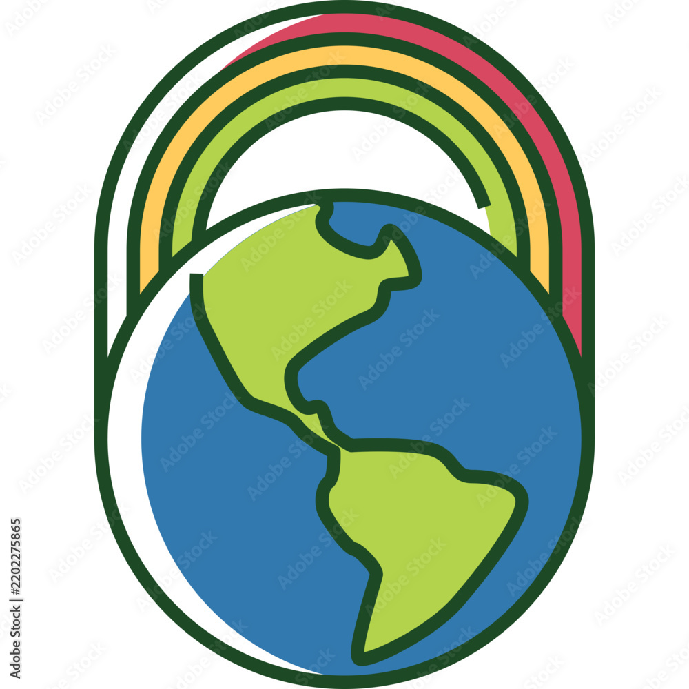 Obraz premium rainbow earth icon