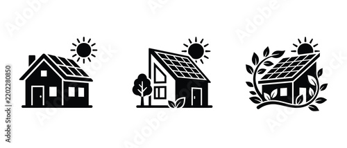 ecofriendly homes with solar panels and green energy elements for sustainable living design concepts