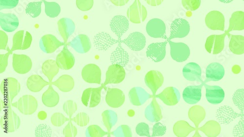 Abstract Four leaf Pattern Loop Background - green