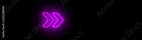 Neon purple glowing arrows animation, dynamic directional pointer sign, digital interface ui motion overlay for navigation and progress