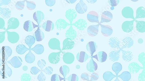 Abstract Four leaf Pattern Loop Background - blue