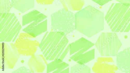 Abstract Hexagon Pattern Loop Background - green