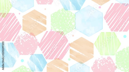 Abstract Hexagon Pattern Loop Background - colorful