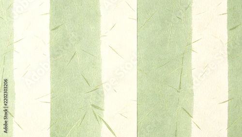 Vertical stripes of light green and off-white with embedded fibers, symbolizing organic texture and handmade design