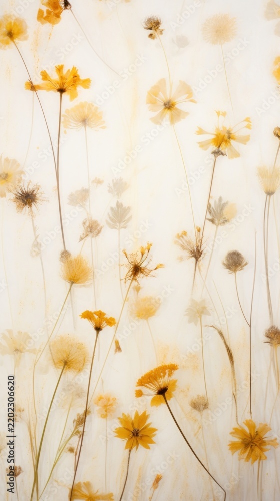 Obraz premium Real pressed wildflower field flower backgrounds wallpaper plant.