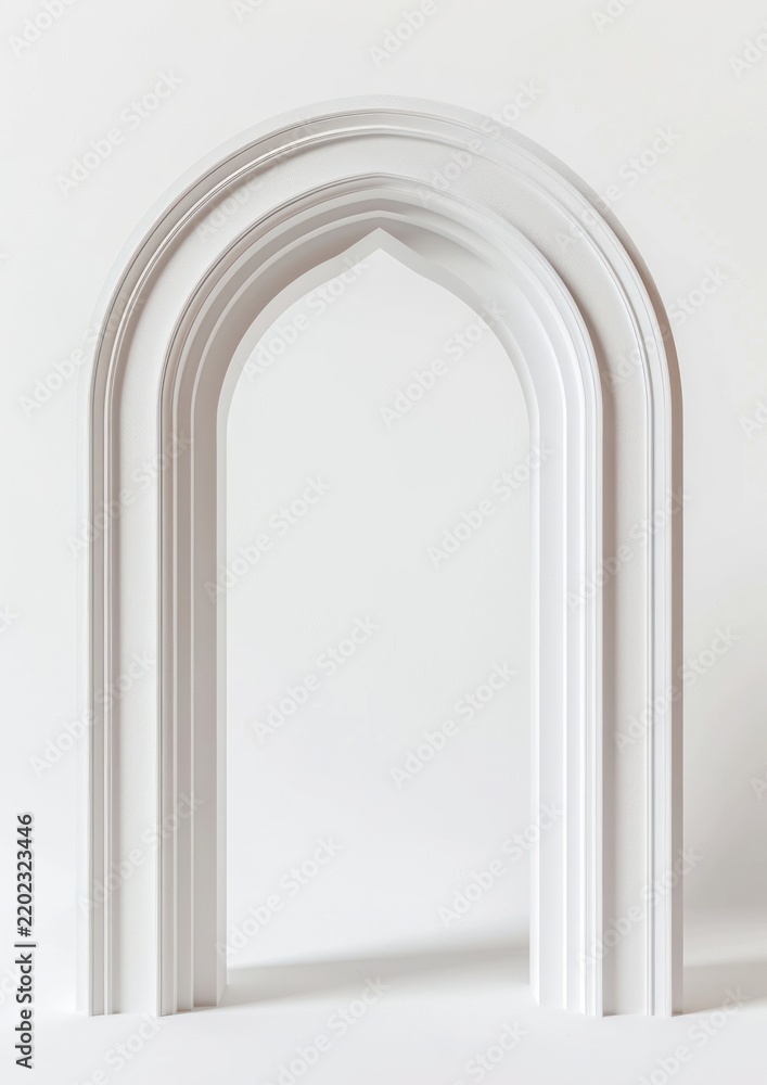 Obraz premium Minimal 3d arch architecture white background simplicity.