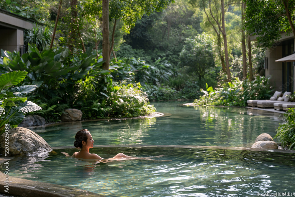 Obraz premium Relaxing hot spring wellness near Taipei Taiwan