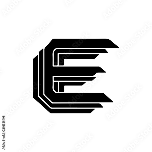 Bold Geometric Letter E Monogram Logo Design