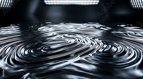 Ripples on a dark liquid surface.