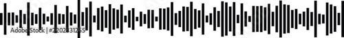 Sound wave audio frequency visualization in black and white