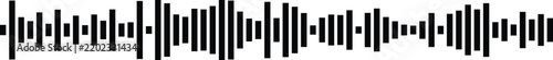 Abstract digital audio waveform bar design with waveform