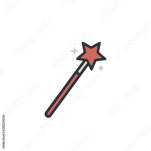 Fotografie Magic wand with star and sparkles