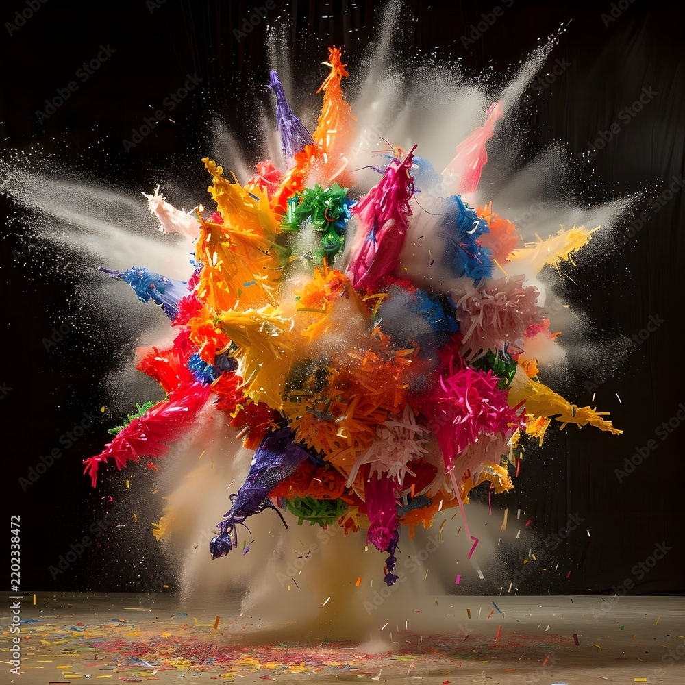 Obraz premium Explosive Rainbow Piñata Powder Burst