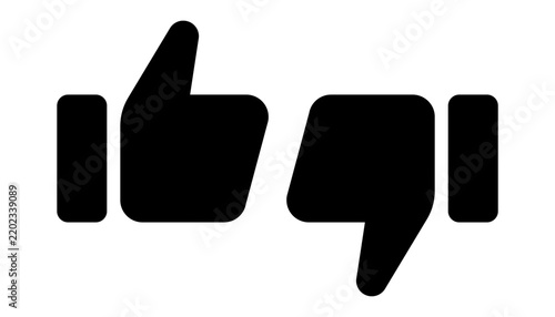 Thumbs up and thumbs down icons. Like and dislike symbol set.