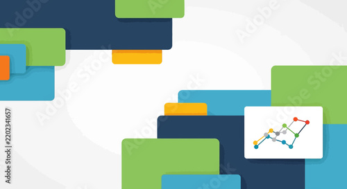 Abstract business charts and colorful geometric data layout design