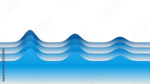 Healthcare Biz Business Gradient Frame with Standing Wave Sine Times Sine Top, Solid Color Layered Bands, Business-Themed Palette, Transparent
