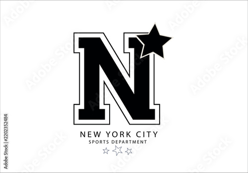 New York City Varsity Letter N Sports Department Typography