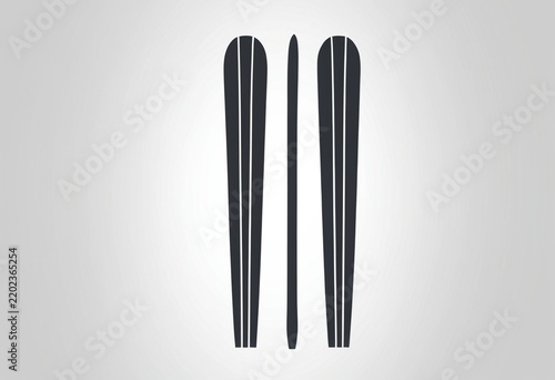 Minimalist Icon of Two Vertical Slender Leaves or Blades
