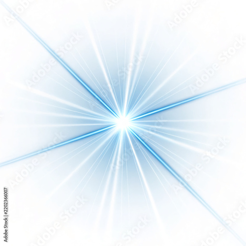 Bright blue starburst light effect flare abstract geometric lines background